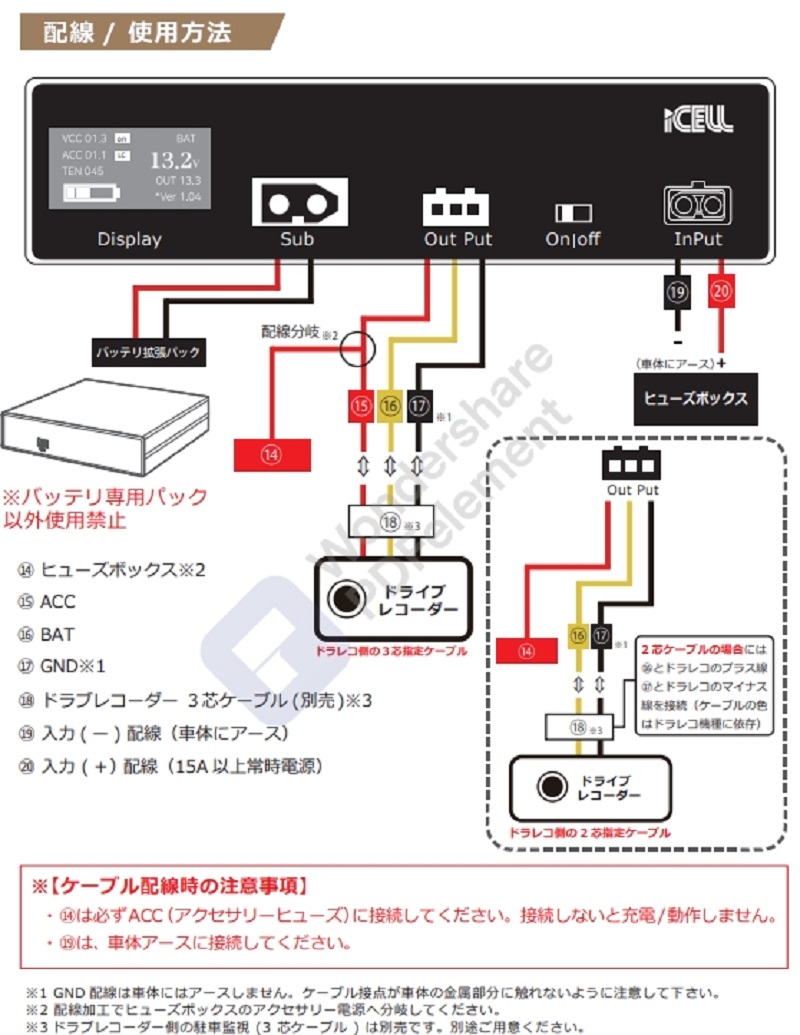 コムテック ドラレコ ZDR035 駐車監視ケーブル付き